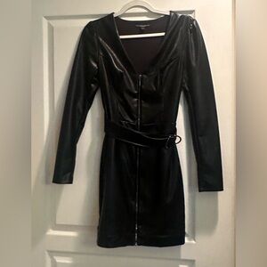 Guess faux leather black dress small